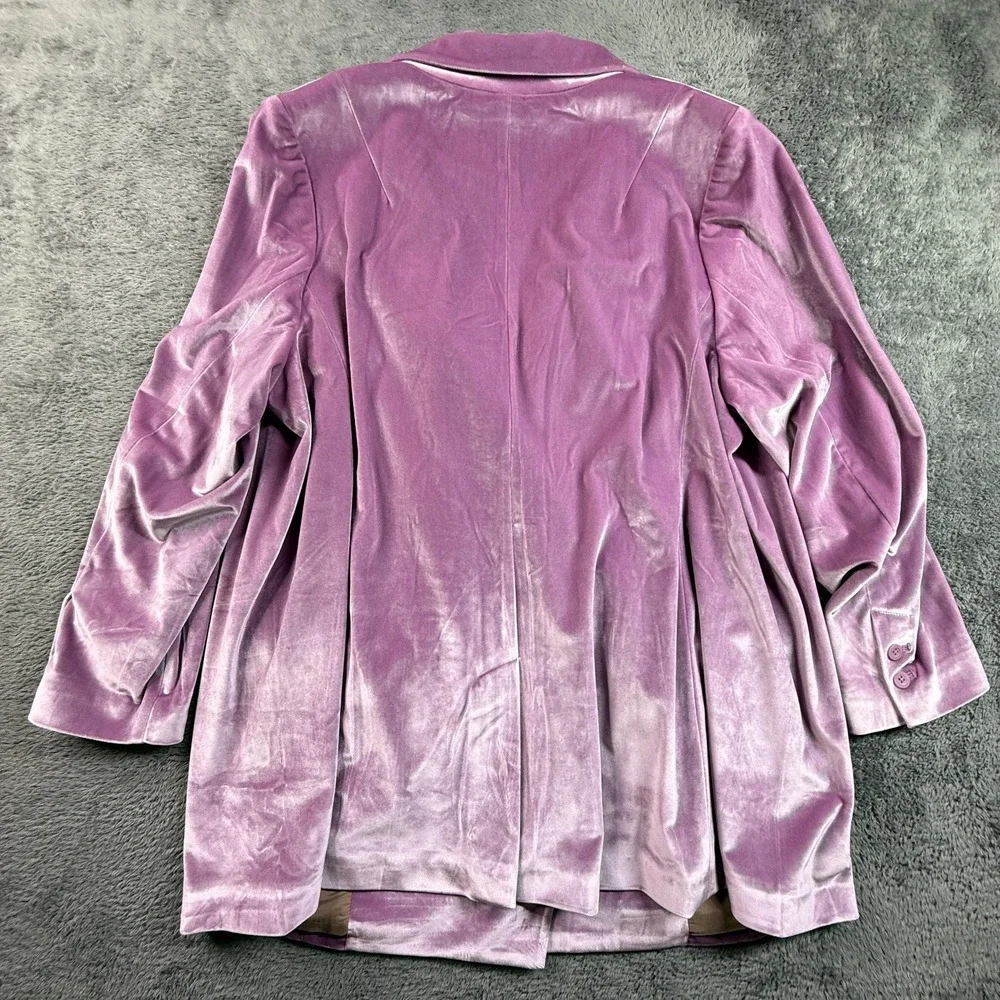 Wildfang Empower Purple Velvet  Blazer NWT Double Breasted Womens 2X - Picture 2 of 8